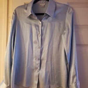 Zelda blue silk blouse 10